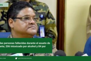 Aumenta a 16 las personas fallecidas durante el asueto de Semana Santa; 206 intoxicado por alcohol y 84 por alimentos