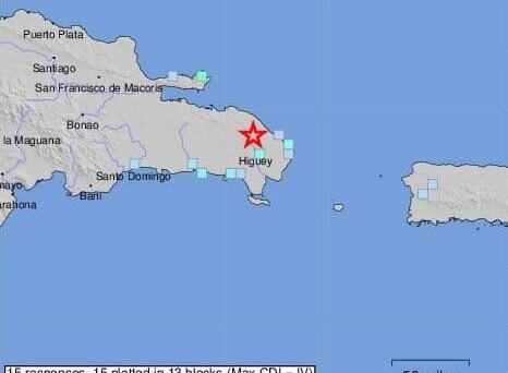 Registran temblor de tierra de 4.7 en la madrugada en Higüey