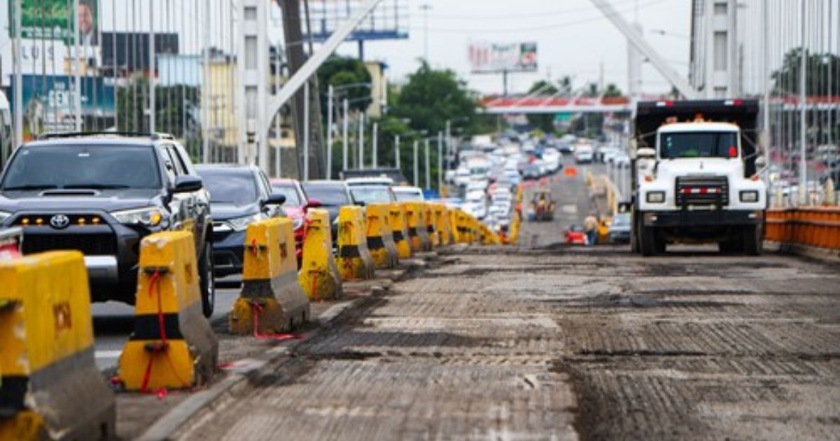 Las lluvias retrasan las obras del puente Duarte Las lluvias retrasan las obras del puente Duarte