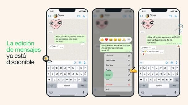 Ya es posible editar los mensajes de WhatsApp