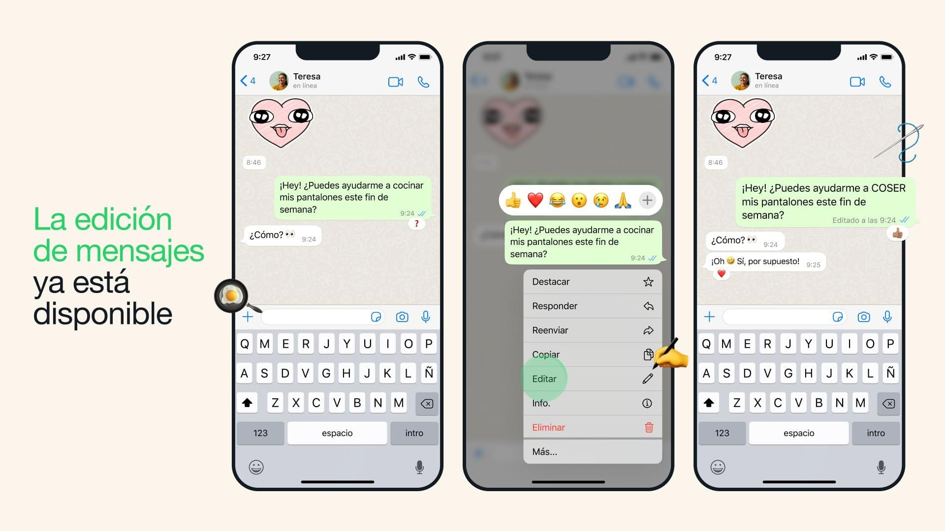 Ya es posible editar los mensajes de WhatsApp