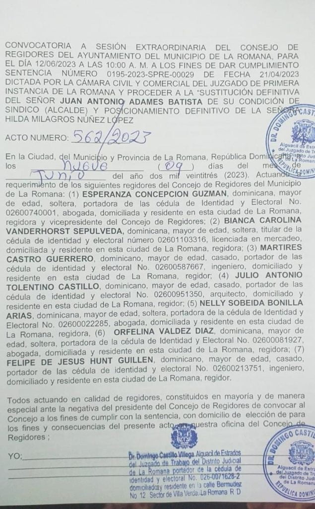 ¡Destitucion en La Romana Convocan sesion para suspender al alcalde Adames