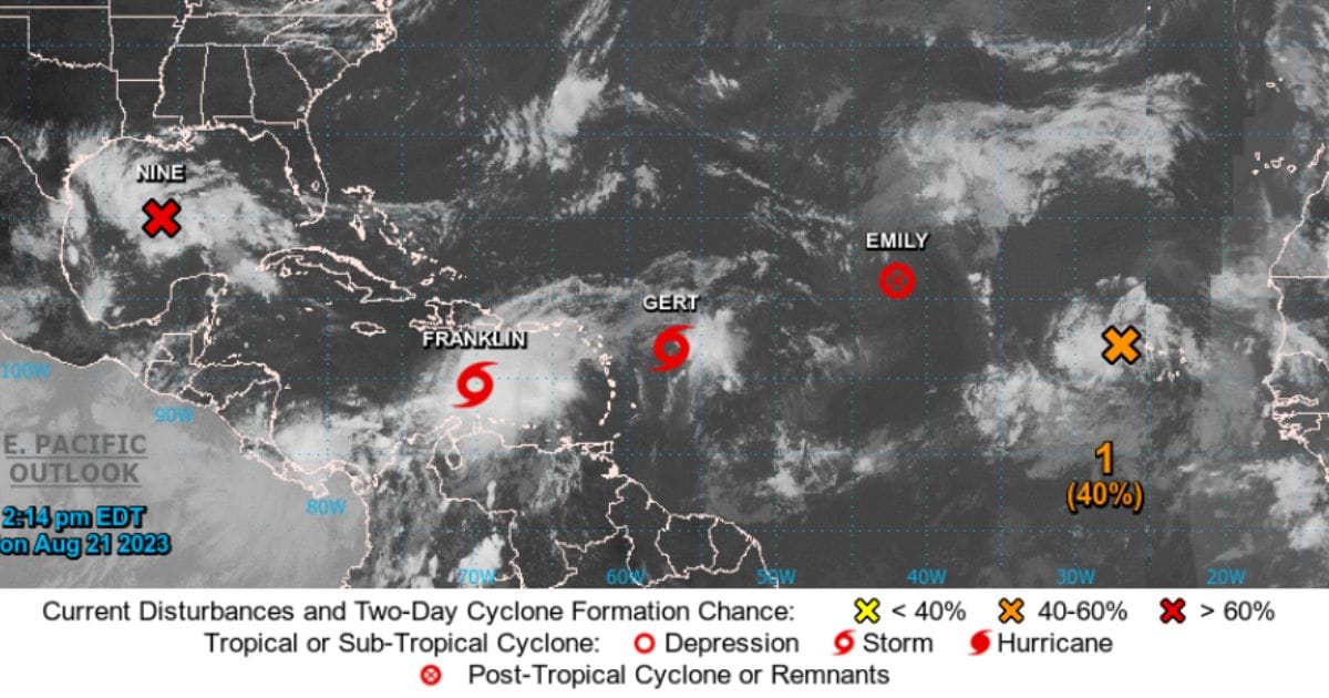 Tormenta Tropical Franklin Se Aproxima a la República Dominicana con Aviso de Tormenta Emitido
