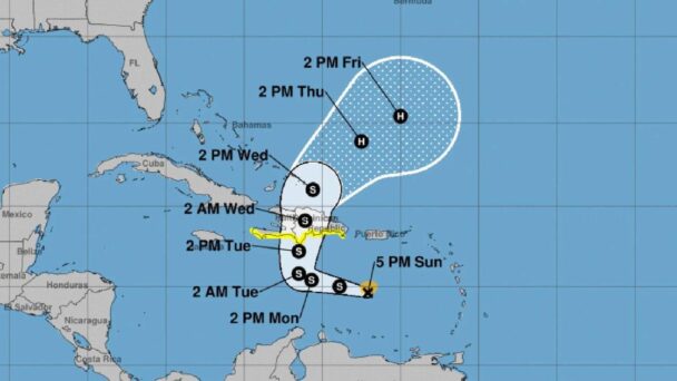 Tormenta Tropical Franklin Traerá Nubosidad y Lluvias a la República Dominicana desde este martes