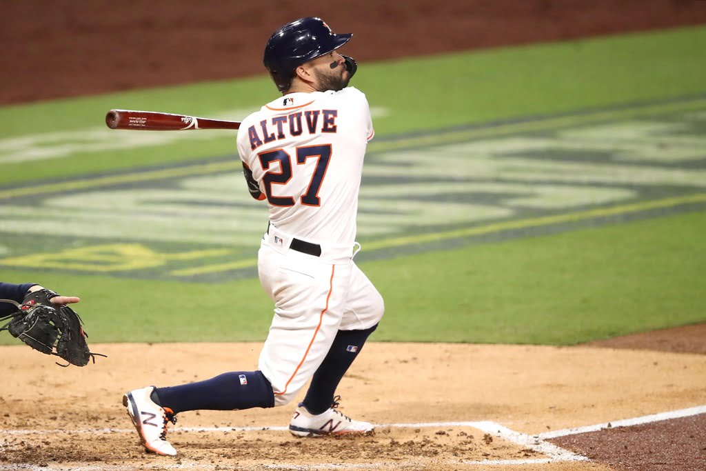 Altuve ascendió en las listas de carrera en HR, CE en postemporada