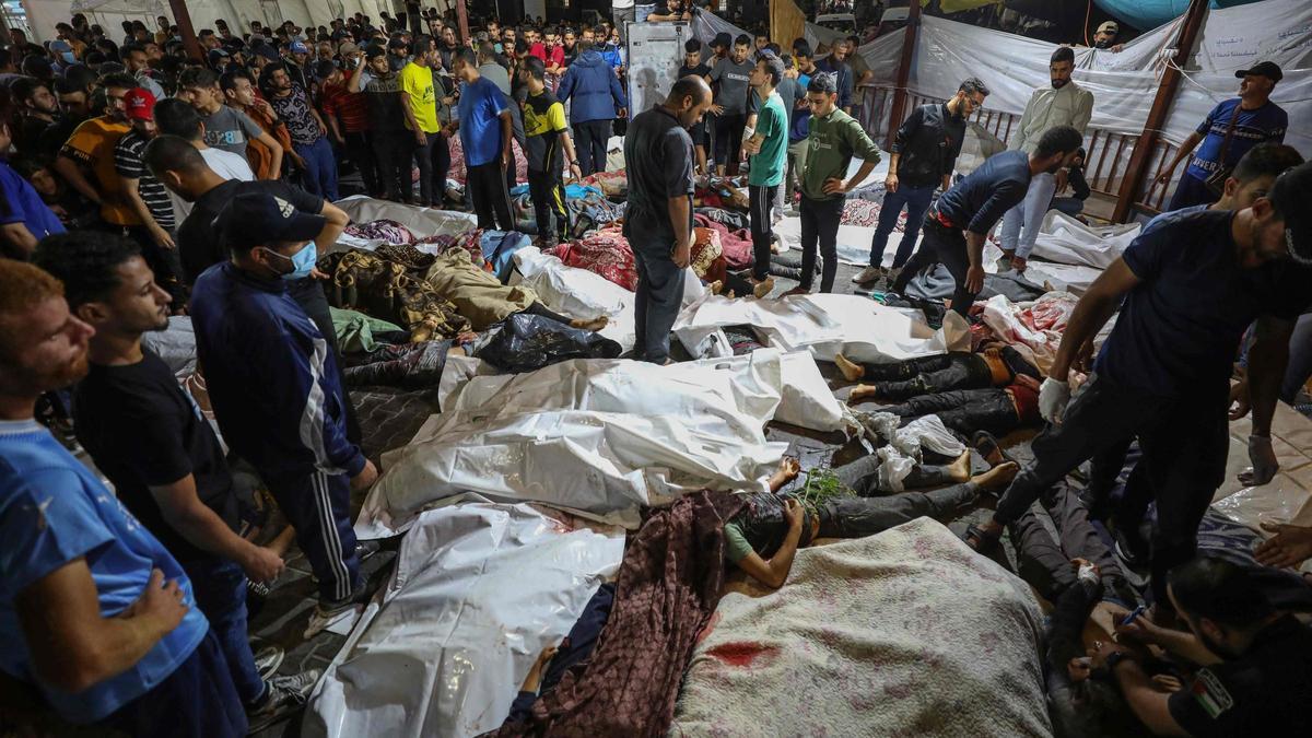 Así es el lugar del ataque al hospital de Gaza