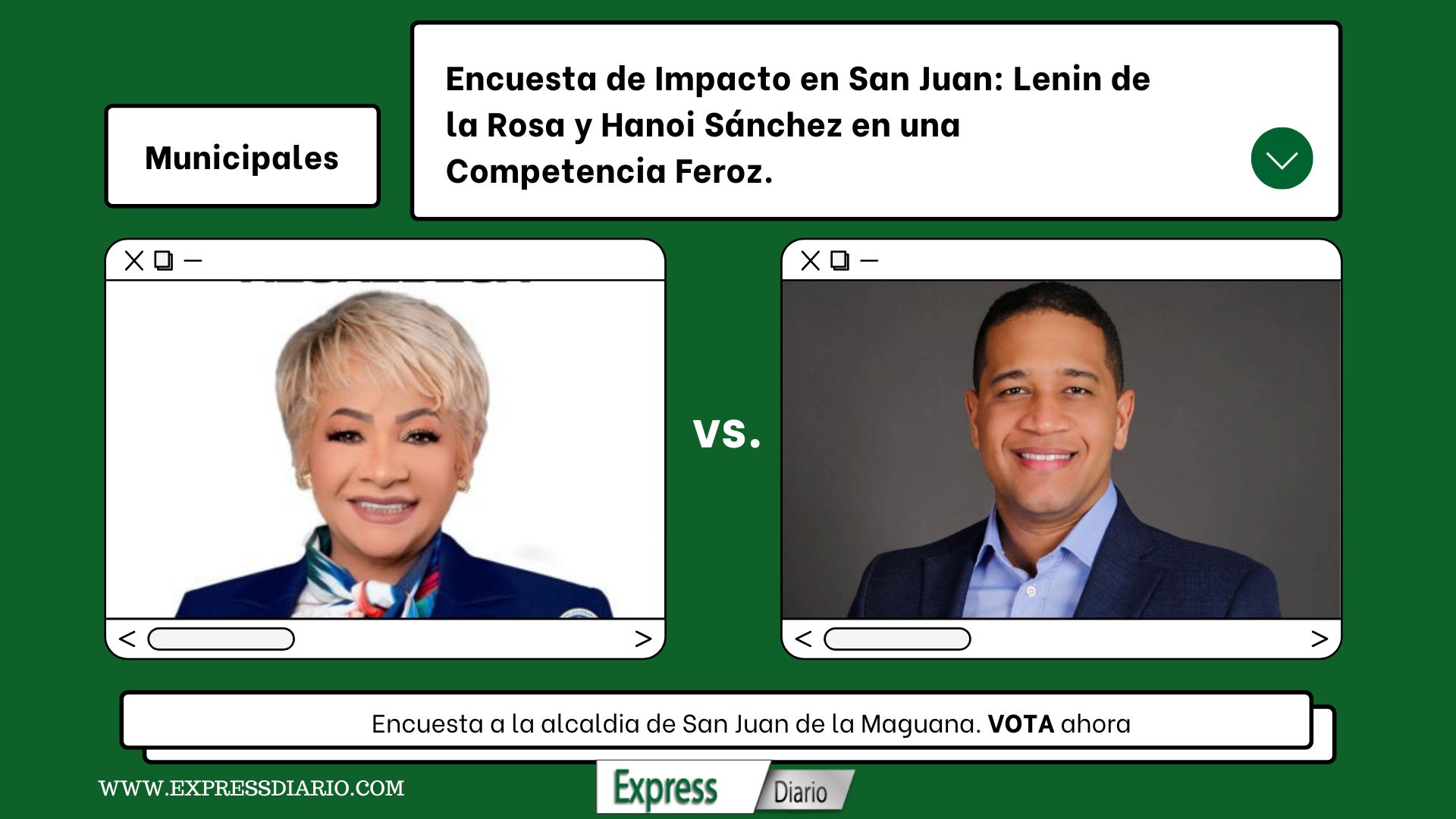 Encuesta Explosiva en San Juan: Lenin de la Rosa y Hanoi Sánchez ¿Quién Ganará la Batalla por el Liderazgo? Encuesta Explosiva en San Juan: Lenin de la Rosa y Hanoi Sánchez ¿Quién Ganará la Batalla por el Liderazgo?