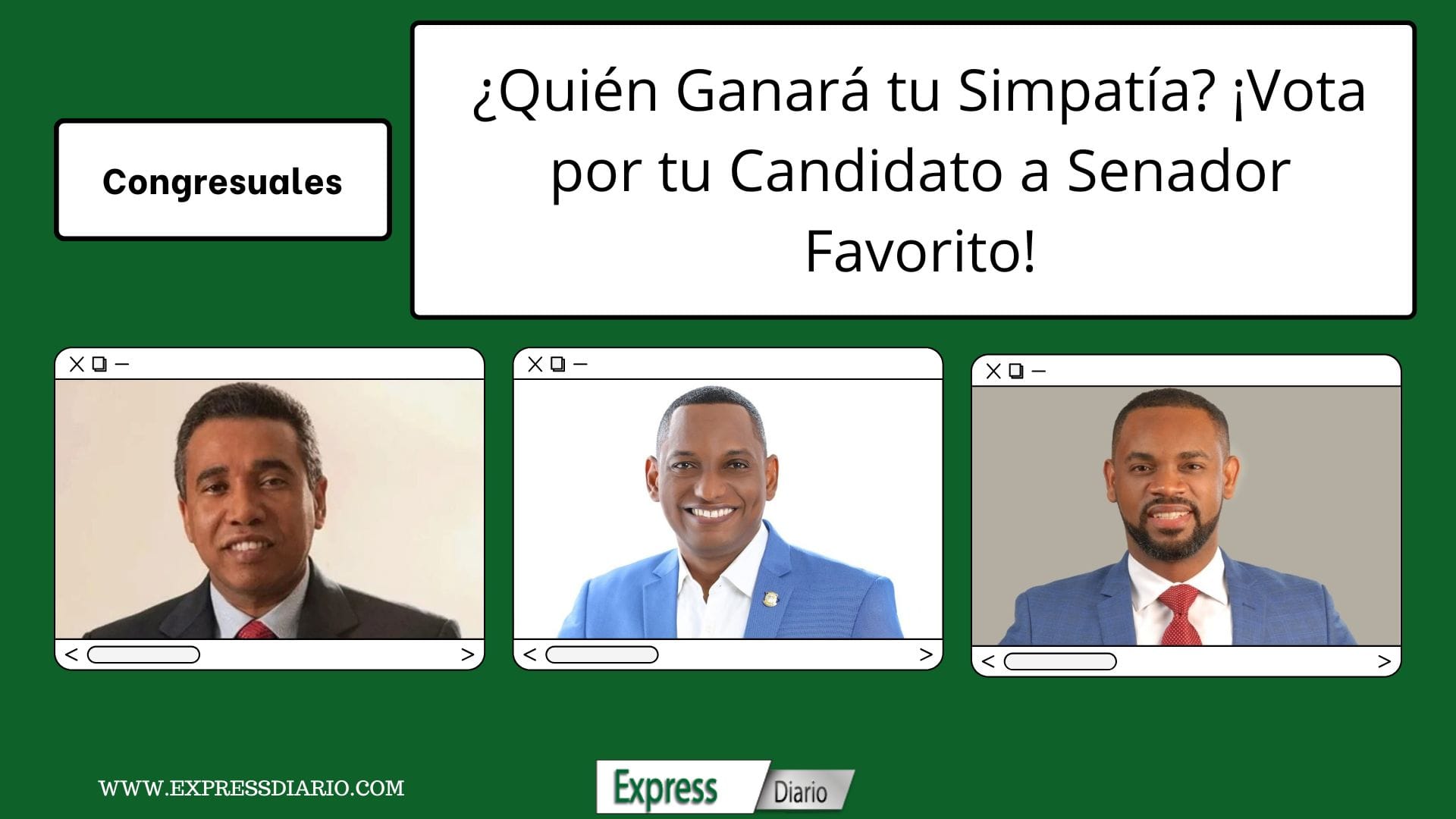 Vota por tu Favorito! Encuesta de Simpatía de Candidatos a Senadores en San Juan Vota por tu Favorito! Encuesta de Simpatía de Candidatos a Senadores en San Juan