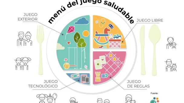 Un menú del juego saludable para niños